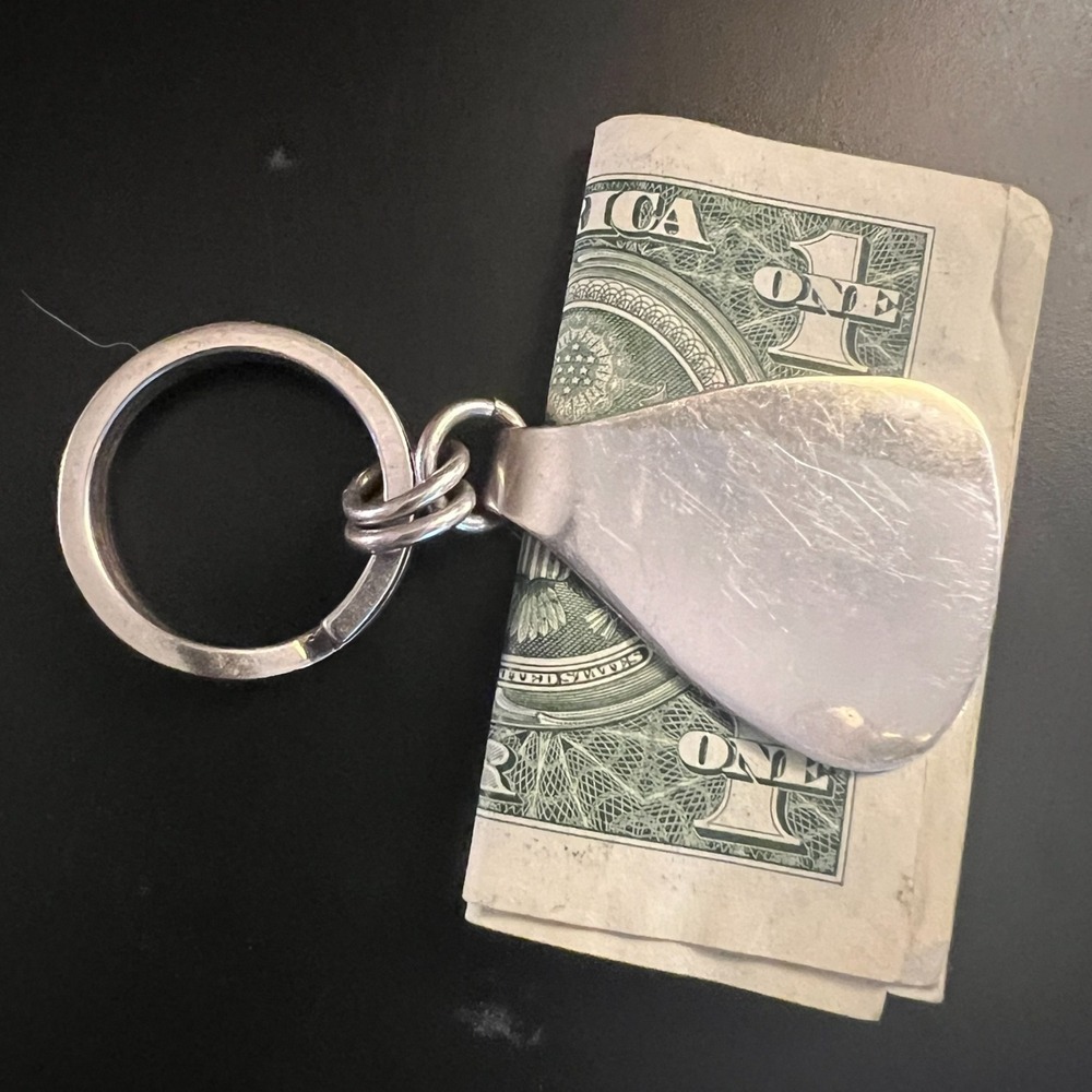 Vintage Mexico 925 Sterling Silver Money Clip Key Ring Modernist 31g